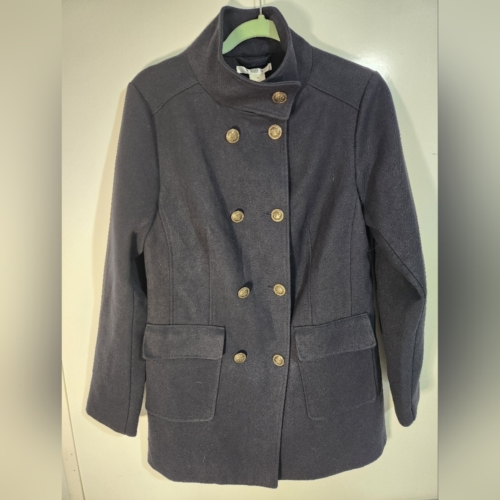 Gorgeous Women's Double-Breasted Navy Coat, Size Large NWOT